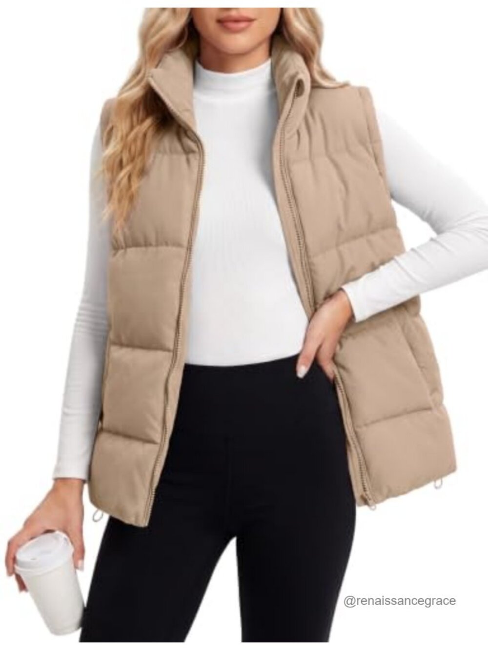 Womens Quilted Puffer Vest Sleeveless Zip Padded Jacket